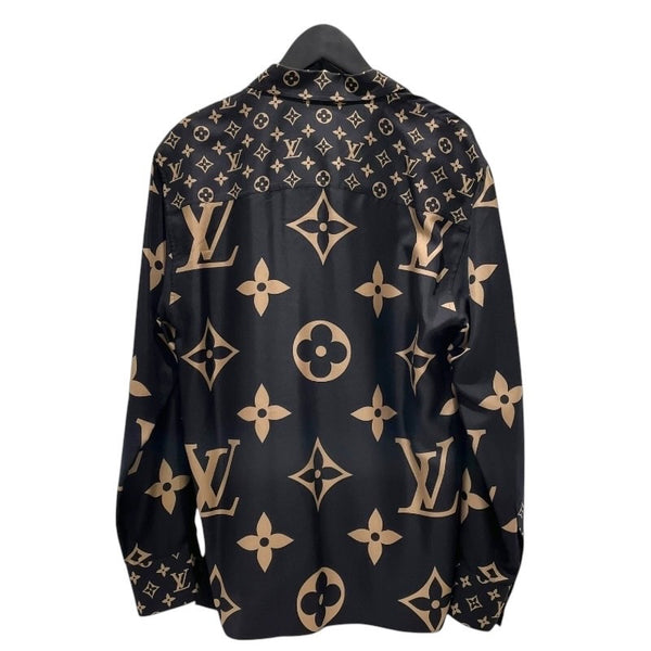 ルイ・ヴィトン LOUIS VUITTON ミックスモノグラム マスキュリンシャツ  1AAGB2 ブラック シルク レディース 長袖シャツ