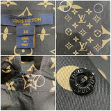 ルイ・ヴィトン LOUIS VUITTON ミックスモノグラム マスキュリンシャツ  1AAGB2 ブラック シルク レディース 長袖シャツ