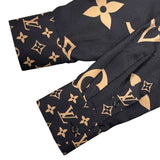 ルイ・ヴィトン LOUIS VUITTON ミックスモノグラム マスキュリンシャツ  1AAGB2 ブラック シルク レディース 長袖シャツ