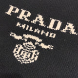 プラダ PRADA ロゴニットネックウォーマー UMS393 ブラック ウール/カシミア メンズ ネックウォーマー