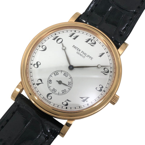 パテック・フィリップ PATEK PHILIPPE カラトラバ オフィサー 5022R-010 ホワイト K18PG/レザーストラップ メンズ 腕時計