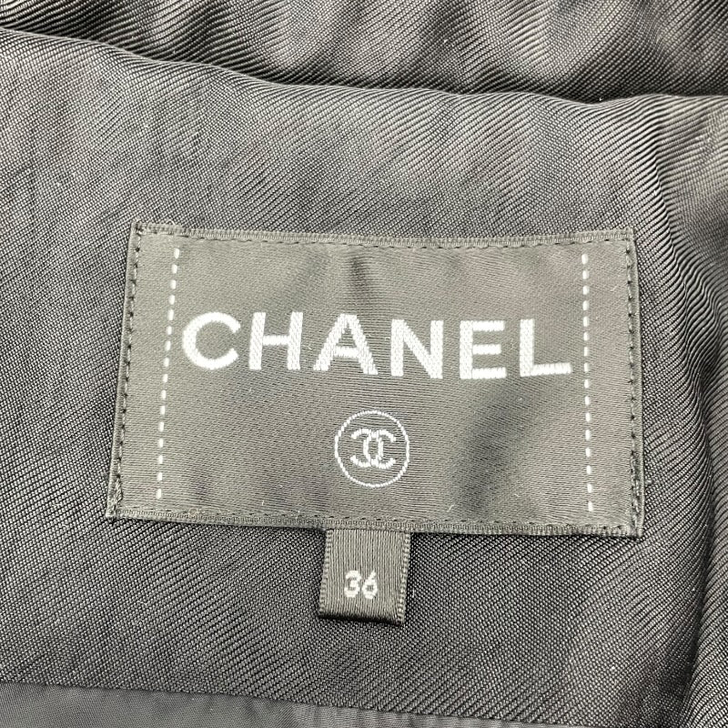 シャネル CHANEL ラインストーンロゴ装飾パファージャケット P64940 ブラック ポリアミド レディース その他アウター