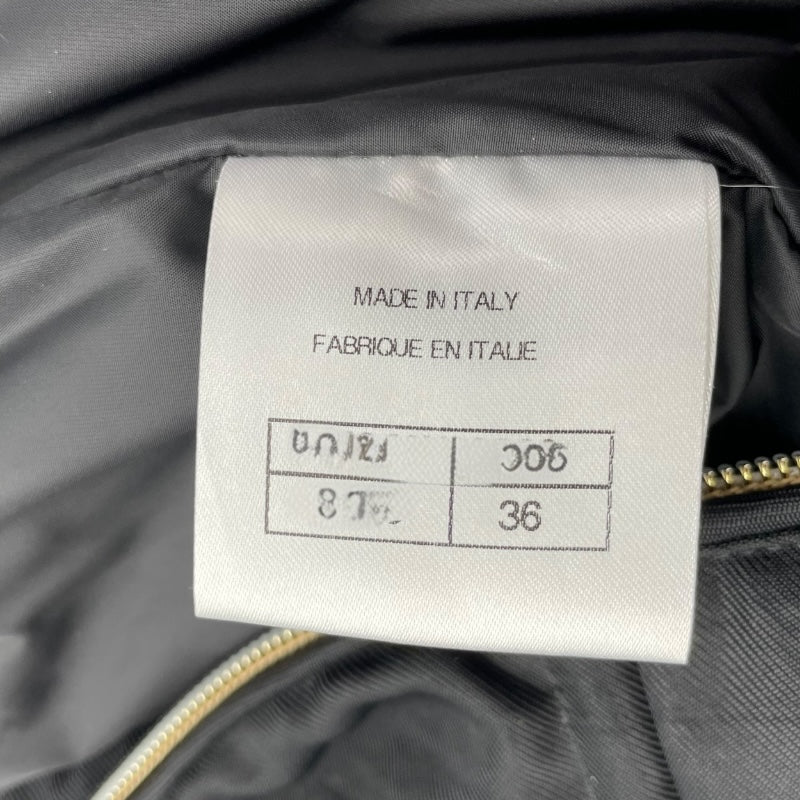 シャネル CHANEL ラインストーンロゴ装飾パファージャケット P64940 ブラック ポリアミド レディース その他アウター