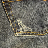 バレンシアガ BALENCIAGA フェード加工ワイドデニムパンツ インディゴ コットン レディース デニムパンツ