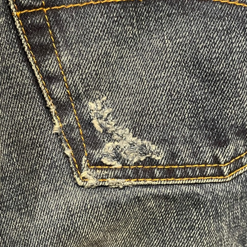 バレンシアガ BALENCIAGA フェード加工ワイドデニムパンツ インディゴ コットン レディース デニムパンツ