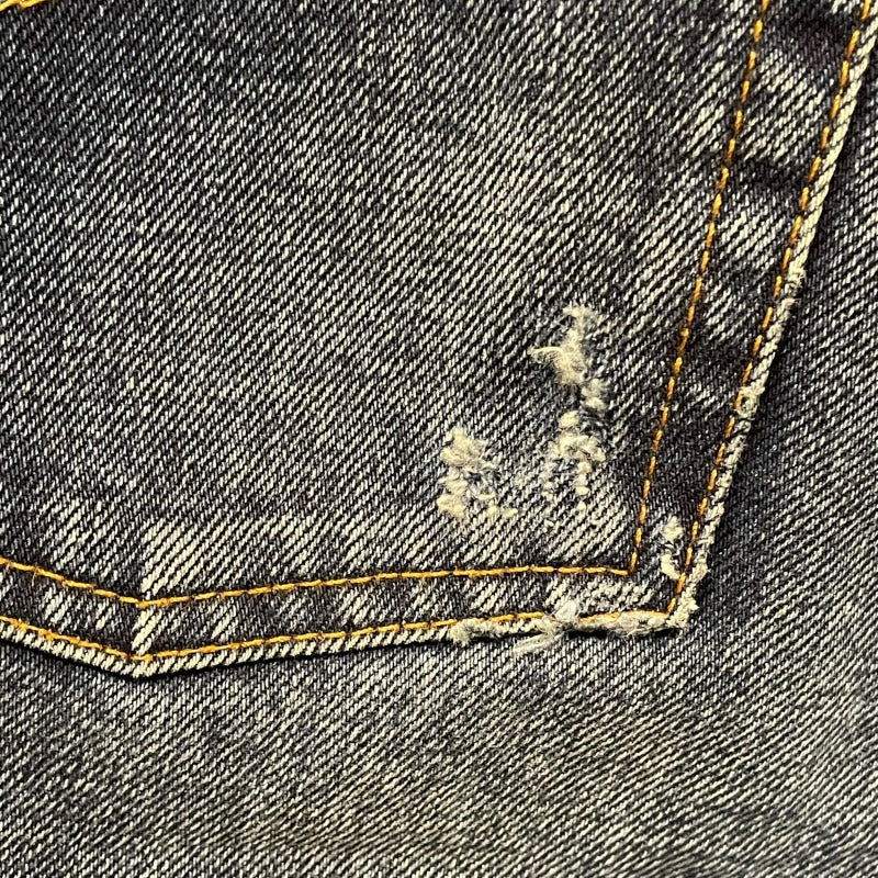 バレンシアガ BALENCIAGA フェード加工ワイドデニムパンツ インディゴ コットン レディース デニムパンツ