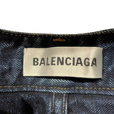 バレンシアガ BALENCIAGA フェード加工ワイドデニムパンツ インディゴ コットン レディース デニムパンツ