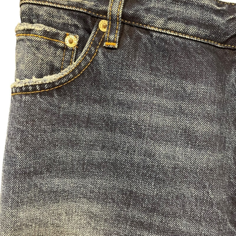 バレンシアガ BALENCIAGA フェード加工ワイドデニムパンツ インディゴ コットン レディース デニムパンツ