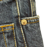 バレンシアガ BALENCIAGA フェード加工ワイドデニムパンツ インディゴ コットン レディース デニムパンツ