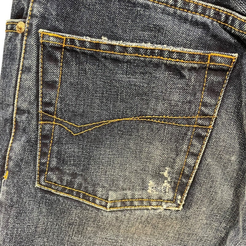 バレンシアガ BALENCIAGA フェード加工ワイドデニムパンツ インディゴ コットン レディース デニムパンツ