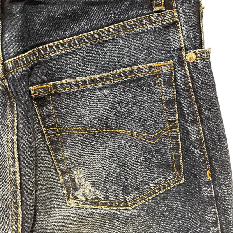 バレンシアガ BALENCIAGA フェード加工ワイドデニムパンツ インディゴ コットン レディース デニムパンツ