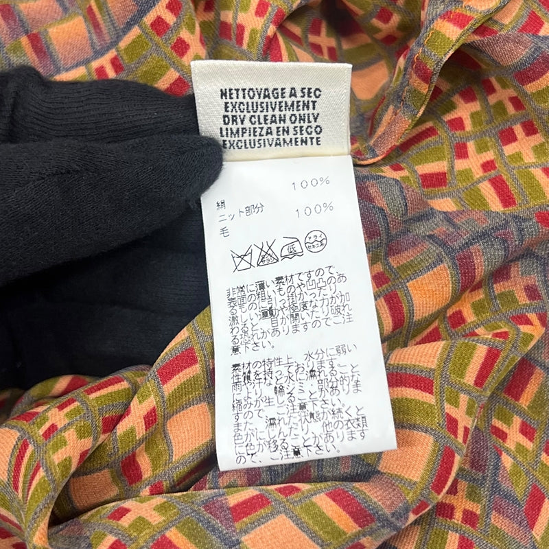 エルメス HERMES 総柄シルクトップス 38 オレンジ シルク/ウール レディース ブラウス