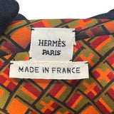 エルメス HERMES 総柄シルクトップス 38 オレンジ シルク/ウール レディース ブラウス