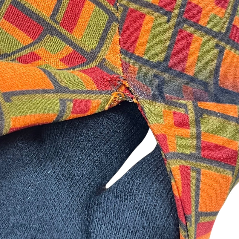 エルメス HERMES 総柄シルクトップス 38 オレンジ シルク/ウール