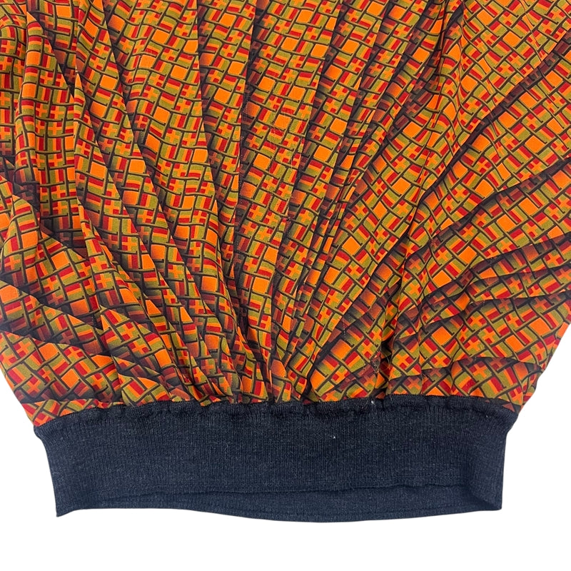 エルメス HERMES 総柄シルクトップス 38 オレンジ シルク/ウール レディース ブラウス