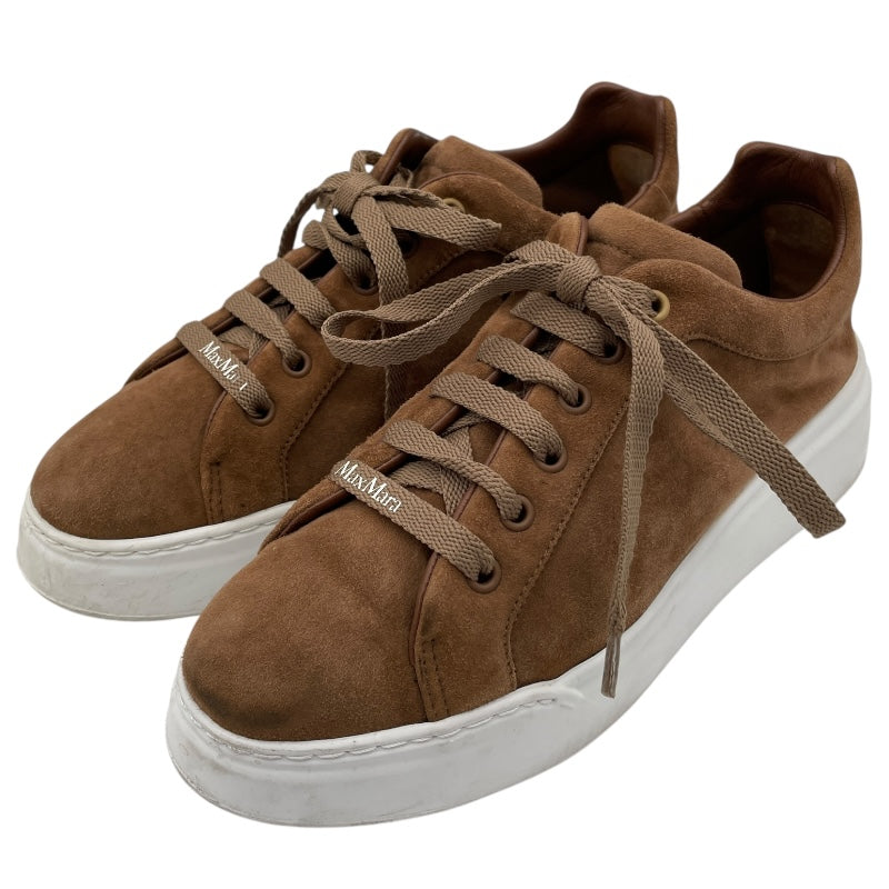 マックスマーラ Max Mara MAXISF スエード ローカットスニーカー M23A101 ブラウン レザー レディース スニーカー