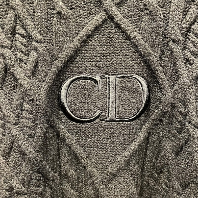 クリスチャン・ディオール Christian Dior CDロゴカシミヤケーブルニットセーター 213M656AT183 ブラック カシミヤ メンズ ニット
