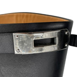 エルメス HERMES ジャンピング ケリー金具 レザーロングブーツ ブラック シルバー金具 レザー レディース ブーツ