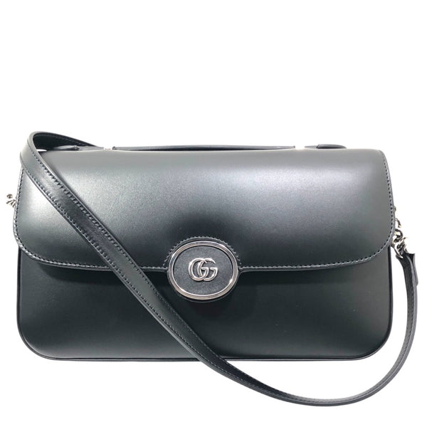 グッチ GUCCI プチGG 2Wayショルダー 739721 ブラック レザー メンズ ショルダーバッグ