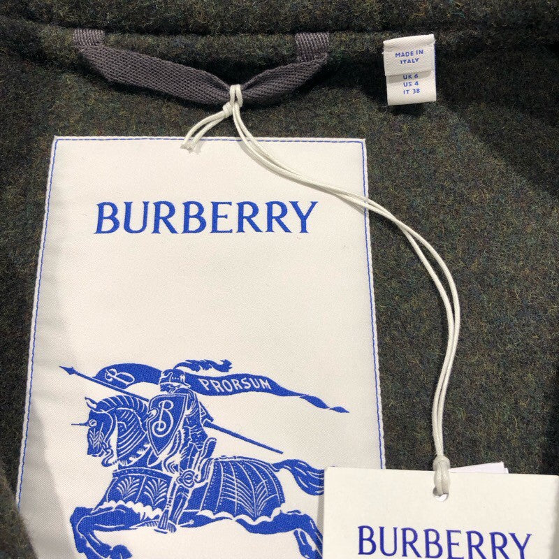 バーバリー BURBERRY カシミヤ混フード付コート グリーン 面料95ウール5 レディース その他アウター