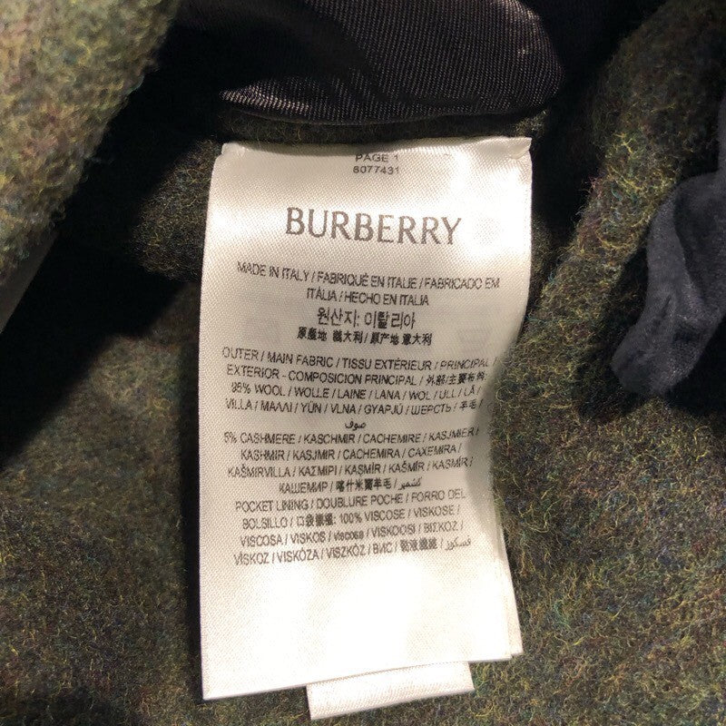 バーバリー BURBERRY カシミヤ混フード付コート グリーン 面料95ウール5 レディース その他アウター