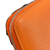 エルメス HERMES アザップロング □O刻 オレンジ×シルバー金具 シェーブル ユニセックス 長財布