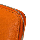 エルメス HERMES アザップロング □O刻 オレンジ×シルバー金具 シェーブル ユニセックス 長財布