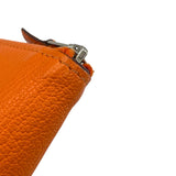 エルメス HERMES アザップロング □O刻 オレンジ×シルバー金具 シェーブル ユニセックス 長財布