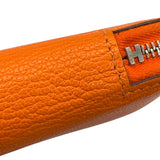 エルメス HERMES アザップロング □O刻 オレンジ×シルバー金具 シェーブル ユニセックス 長財布