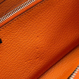 エルメス HERMES アザップロング □O刻 オレンジ×シルバー金具 シェーブル ユニセックス 長財布