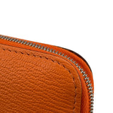エルメス HERMES アザップロング □O刻 オレンジ×シルバー金具 シェーブル ユニセックス 長財布
