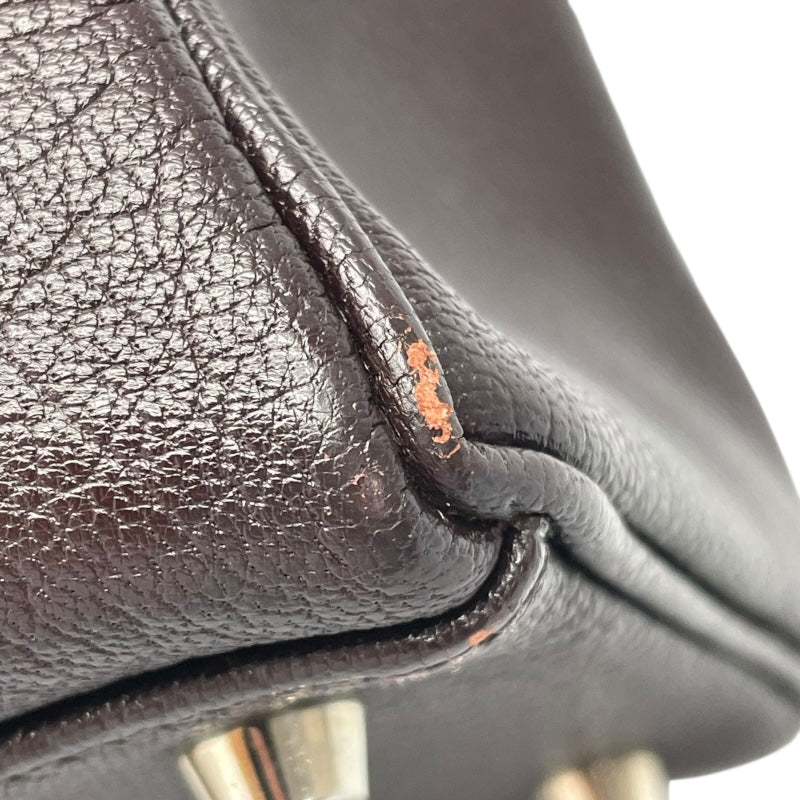 エルメス HERMES ケリー32 □F刻印　(2002年製) ショコラ　シルバー金具 シェーブル レディース ハンドバッグ