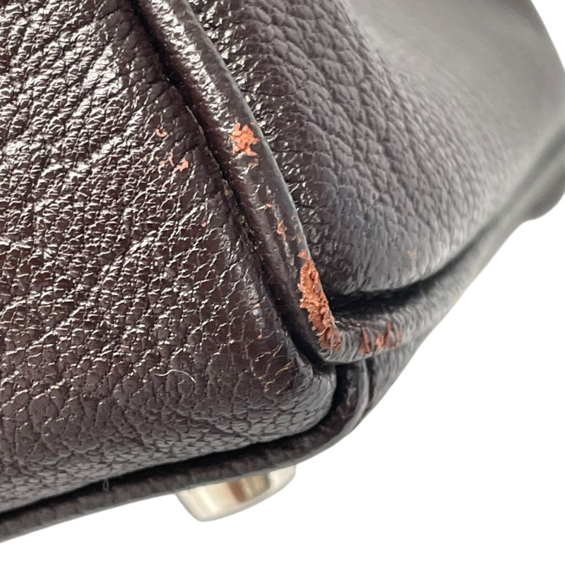 エルメス HERMES ケリー32 □F刻印　(2002年製) ショコラ　シルバー金具 シェーブル レディース ハンドバッグ