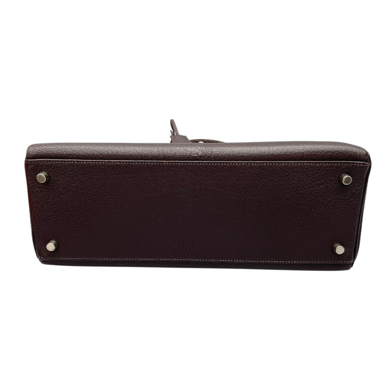 エルメス HERMES ケリー32 □F刻印　(2002年製) ショコラ　シルバー金具 シェーブル レディース ハンドバッグ