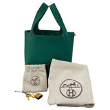 エルメス HERMES ピコタンロックPM U刻印 ヴェールジェイド GD金具 トリヨンクレマンス レディース ハンドバッグ