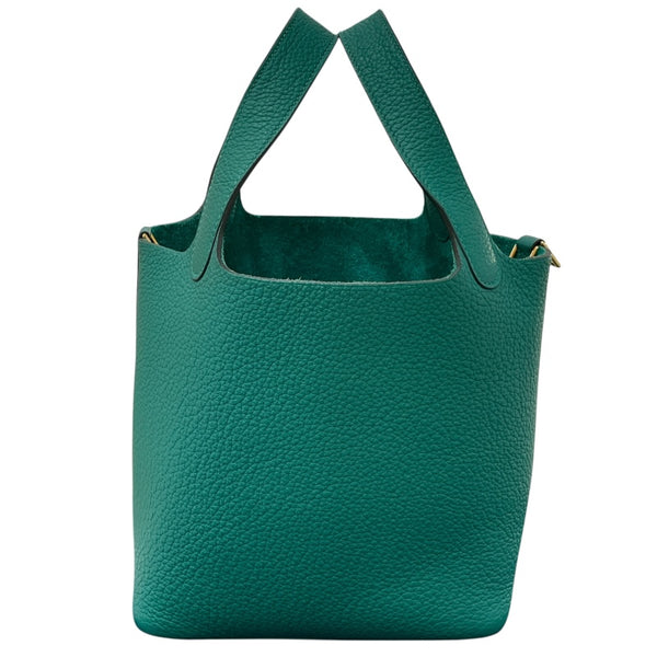 エルメス HERMES ピコタンロックPM U刻印 ヴェールジェイド GD金具 トリヨンクレマンス レディース ハンドバッグ