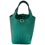 エルメス HERMES ピコタンロックPM U刻印 ヴェールジェイド GD金具 トリヨンクレマンス レディース ハンドバッグ