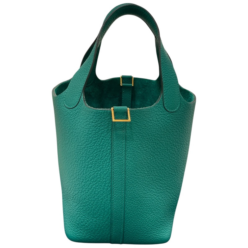 エルメス HERMES ピコタンロックPM U刻印 ヴェールジェイド GD金具 トリヨンクレマンス レディース ハンドバッグ