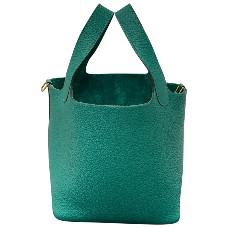 エルメス HERMES ピコタンロックPM U刻印 ヴェールジェイド GD金具 トリヨンクレマンス レディース ハンドバッグ