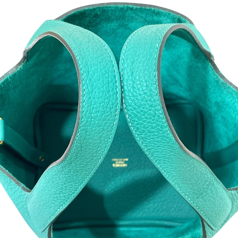 エルメス HERMES ピコタンロックPM U刻印 ヴェールジェイド GD金具 トリヨンクレマンス レディース ハンドバッグ