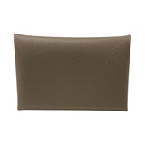 エルメス HERMES カルヴィ W刻 エトゥープ シルバー金具 エプソン ユニセックス カードケース