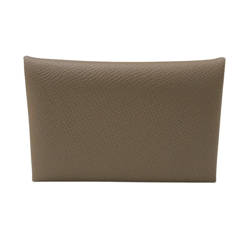 エルメス HERMES カルヴィ W刻 エトゥープ シルバー金具 エプソン ユニセックス カードケース