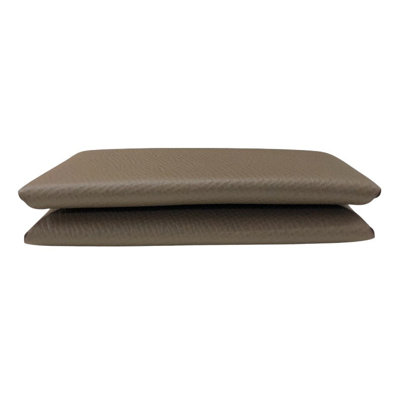 エルメス HERMES カルヴィ W刻 エトゥープ シルバー金具 エプソン ユニセックス カードケース