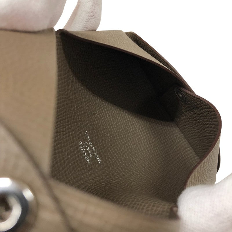 エルメス HERMES カルヴィ W刻 エトゥープ シルバー金具 エプソン ユニセックス カードケース