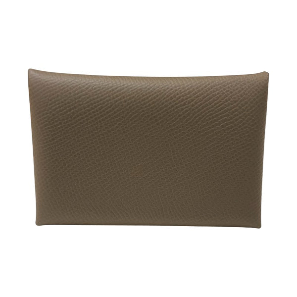 エルメス HERMES カルヴィ W刻 エトゥープ シルバー金具 エプソン ユニセックス カードケース