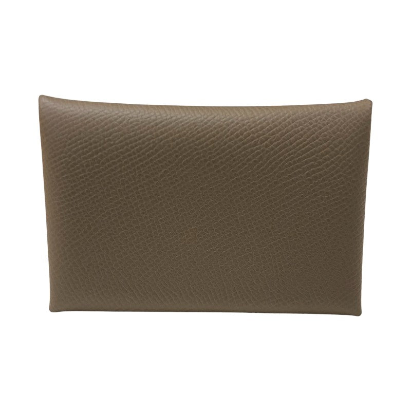 エルメス HERMES カルヴィ W刻 エトゥープ シルバー金具 エプソン ユニセックス カードケース