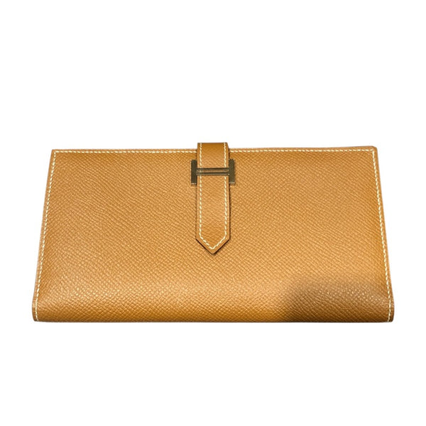 エルメス HERMES ベアンスフレ T刻印 ゴールド/SV金具 エプソン メンズ 長財布