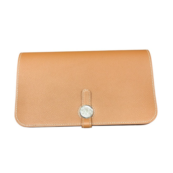 エルメス HERMES ドゴンGM W刻印 ゴールド/SV金具 エヴァーカラー メンズ 長財布