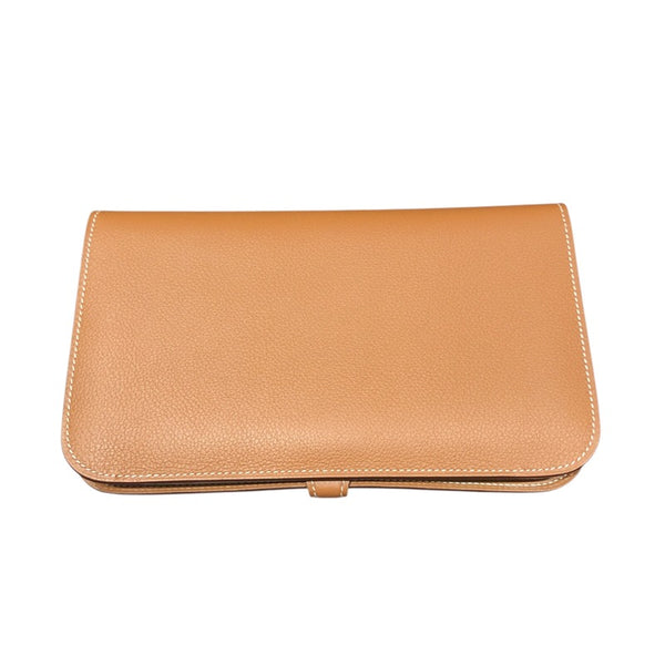 エルメス HERMES ドゴンGM W刻印 ゴールド/SV金具 エヴァーカラー メンズ 長財布