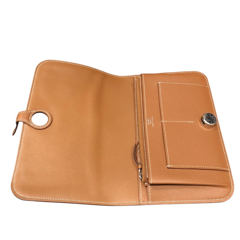 エルメス HERMES ドゴンGM W刻印 ゴールド/SV金具 エヴァーカラー メンズ 長財布